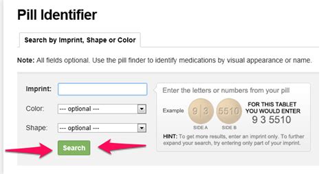 pill image identification wizard.